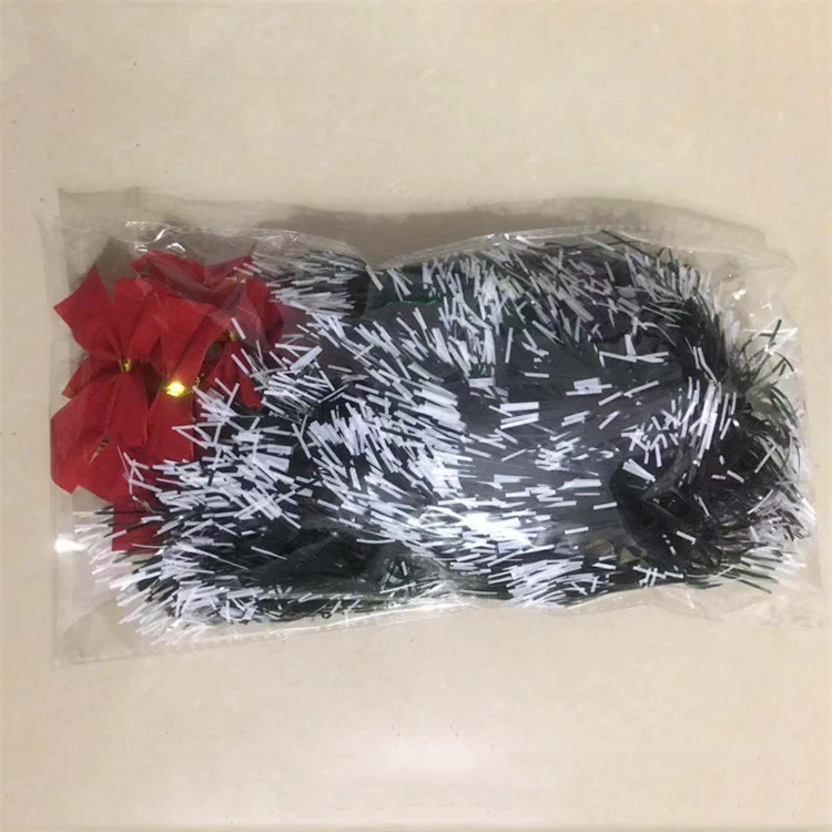 2023 New 2M Christmas Garland Home Party Wall Door Decor Christmas Tree Ornaments Tinsel Strips with Bowknot Party Supplies U3