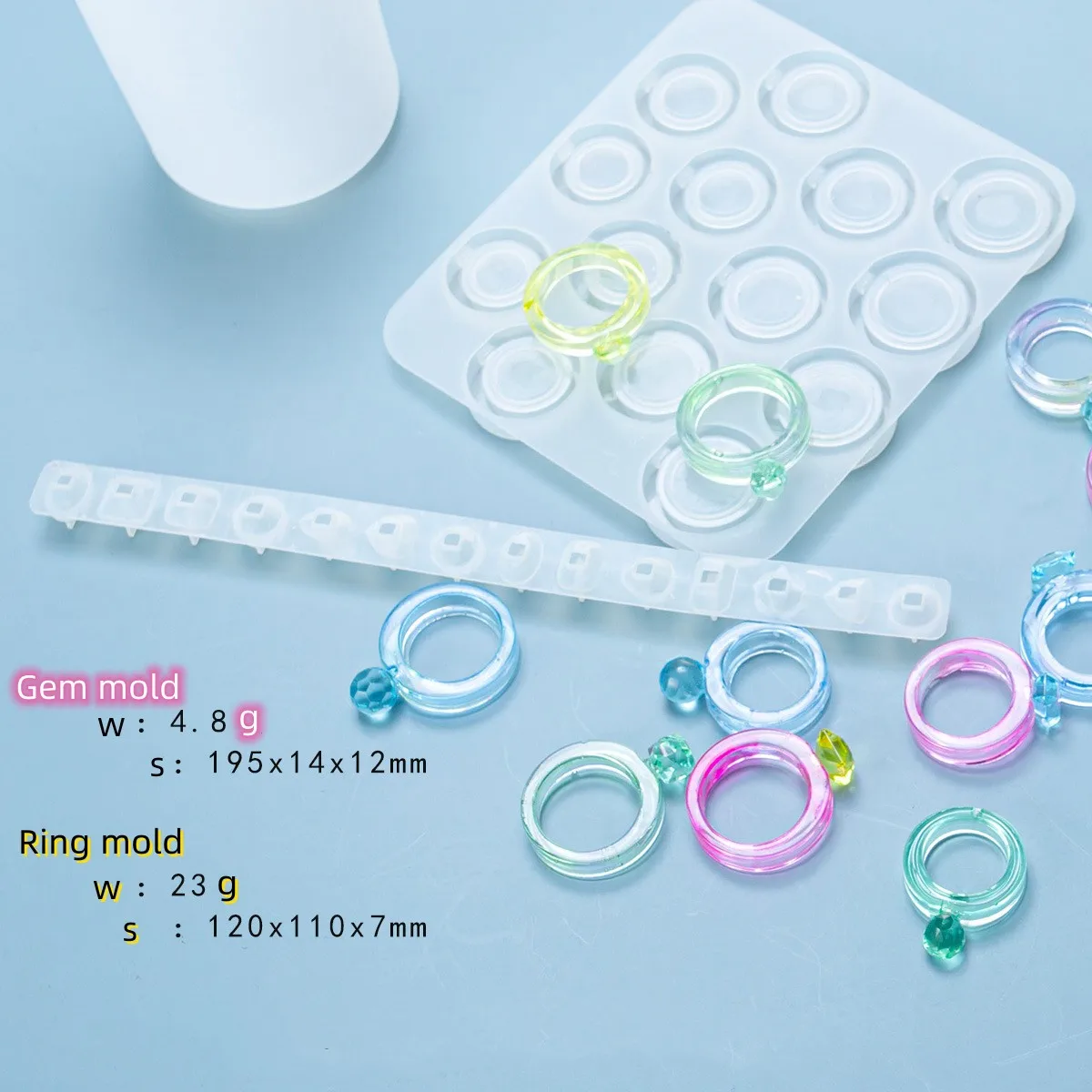 New Product 2023 Popular In China Epoxy Resin Molds Custom Silicon Epoxy Resin Mold Diy Rings Resin Ring Mold