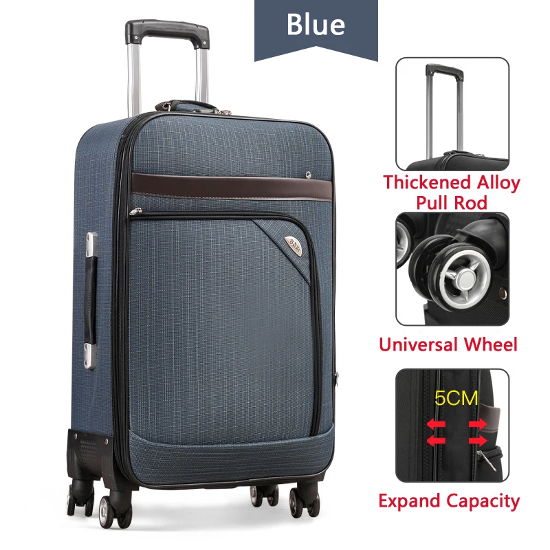 Durable Large Capacity Travel Suitcases Bag Customization Fashion Oxford Cloth High Quality Ttrolley Luggage Bag with Wheels Bag