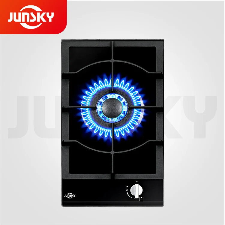 JunSky Professional Manufacturer 30cm Black Tempered Glass Gas Cooktop Built-in Gas Stove 3.61kW Triple Ring Burner Hob