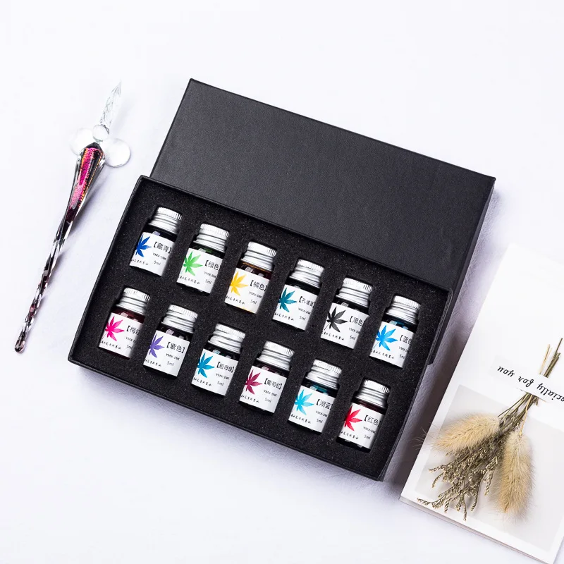 Crystal Starry Sky Glass Ink Pen Glass Dip Pen For Writing Fountain Pen Set Gift