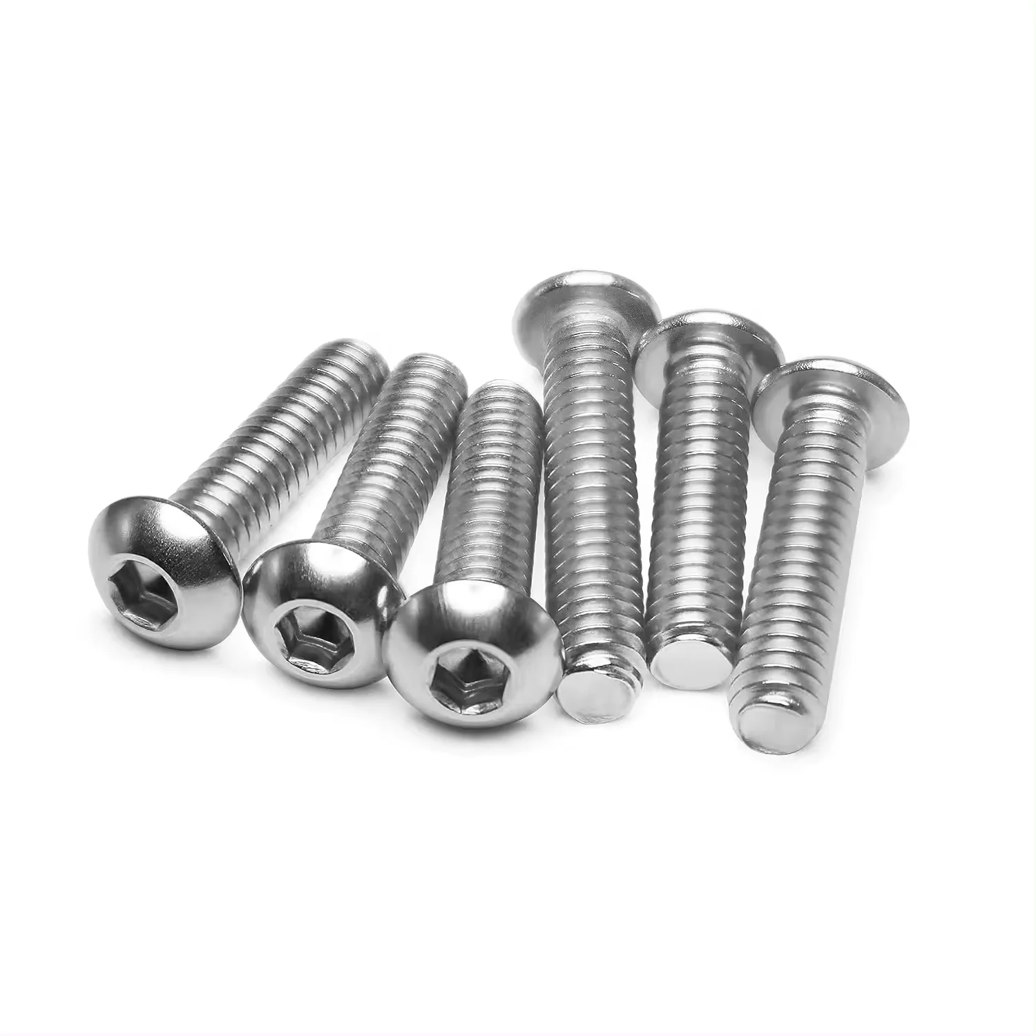 304 Stainless Steel Button Head Socket Cap Bolts M2 - M64 DIN7380 Half Round Head Bolt