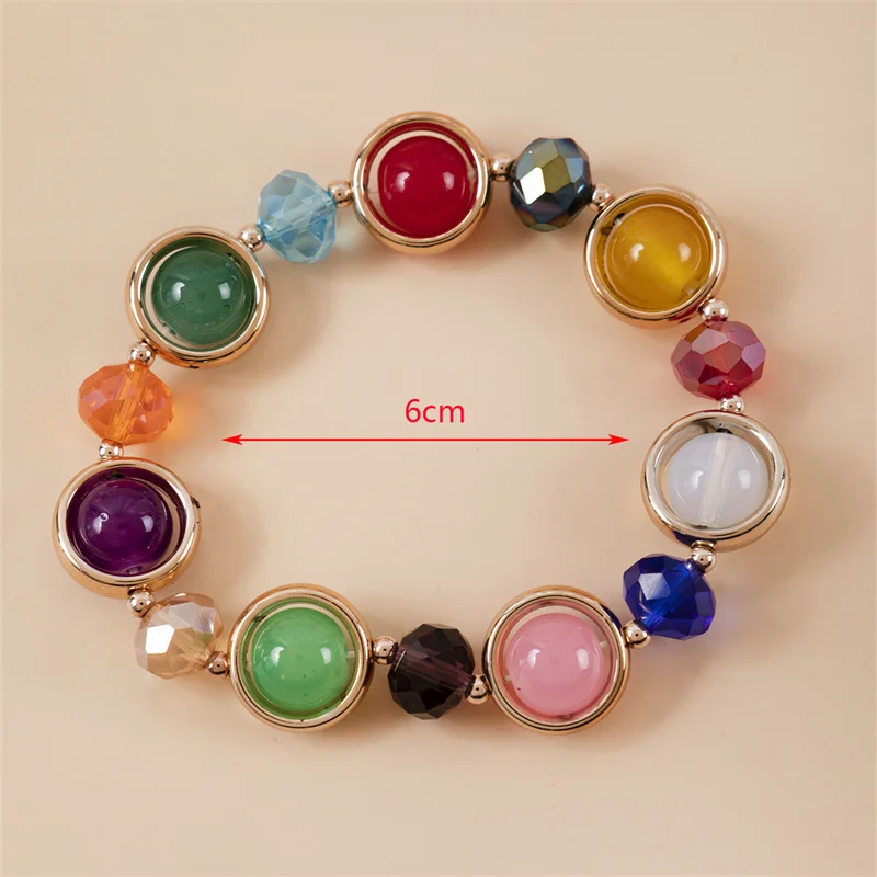 Fashion Bohemian Gemstone colored crystal beads Bracelet Planetary crystal beads Friendship Bracelet
