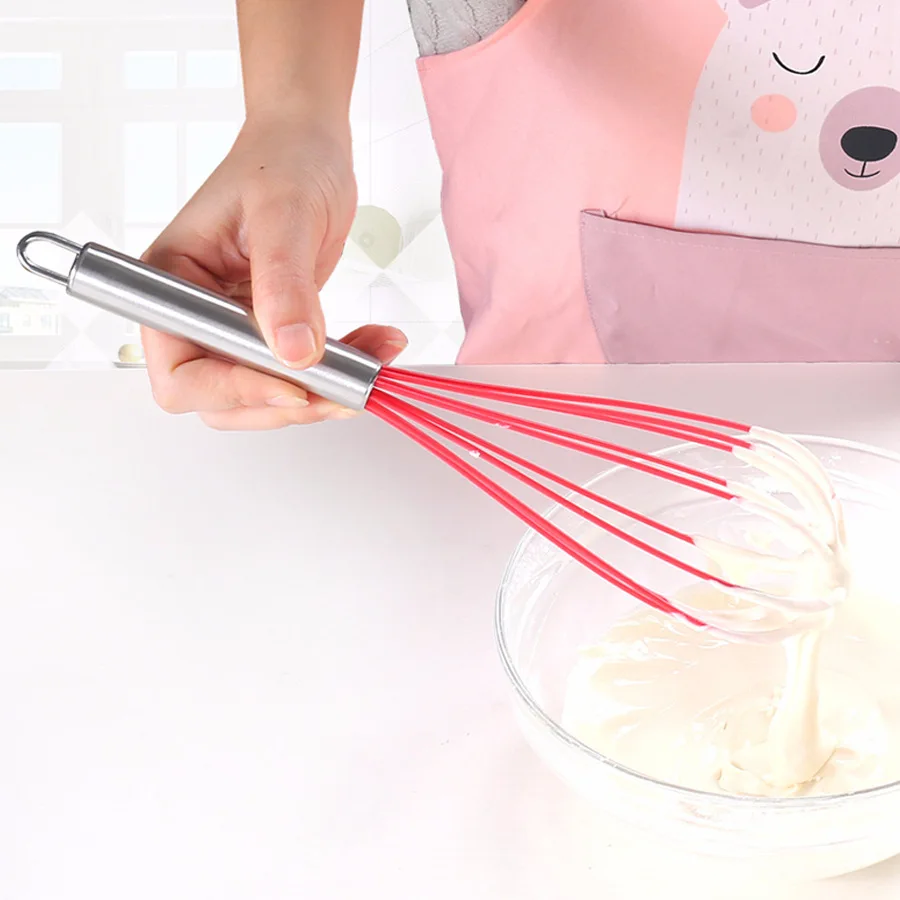 Wholesale kitchen silicone beater non-slip easy to clean color beater Milk foam mixer 6 inch kitchen silicone beater tools