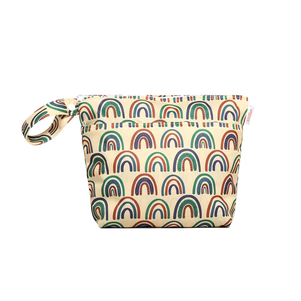 Toddler reusable pvc dry large double zip waterproof baby nylon summer nappy bags wet 2pcs clothes wet bathing suit bags