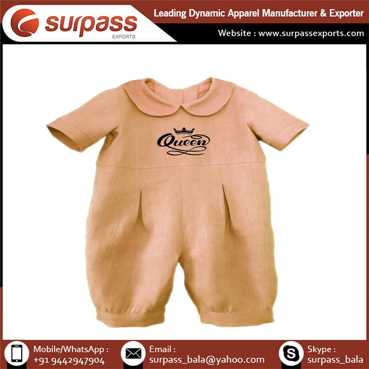 Customized Design Girls Jumpsuits Printed Pajamas in Custom Colors Plus Size 100% Cotton Material