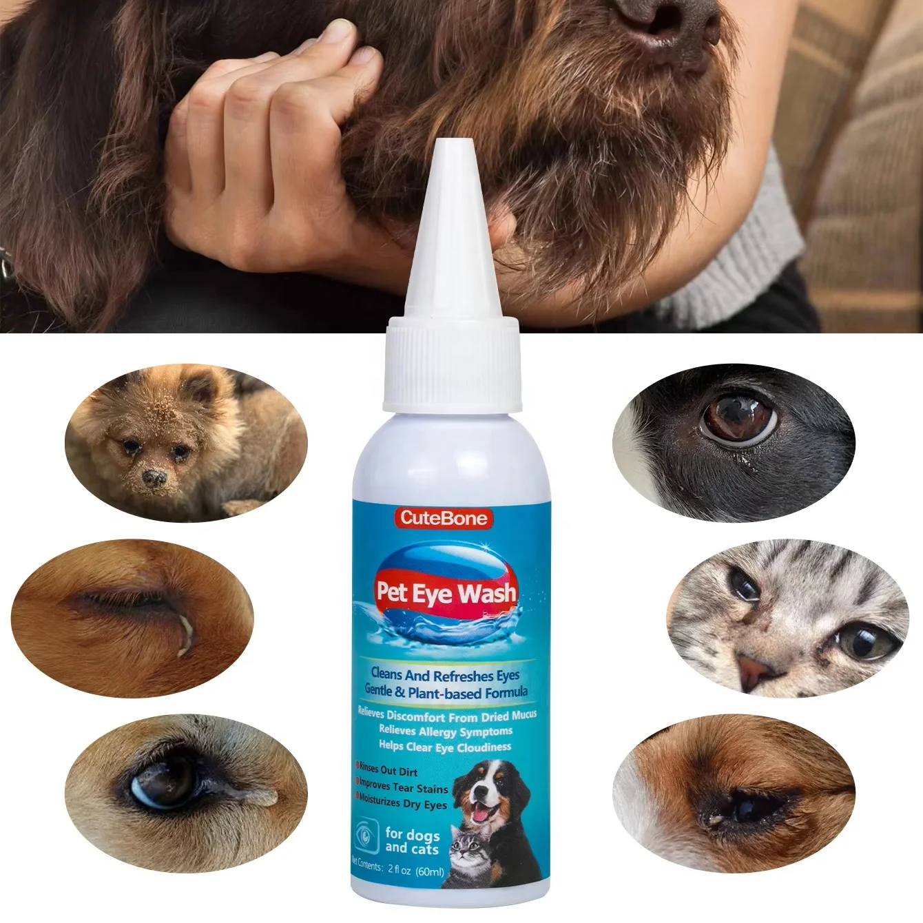 1pc Cat & Dog Eye Wash Drops Moisturizes Dry Eyes For Cats and Dogs