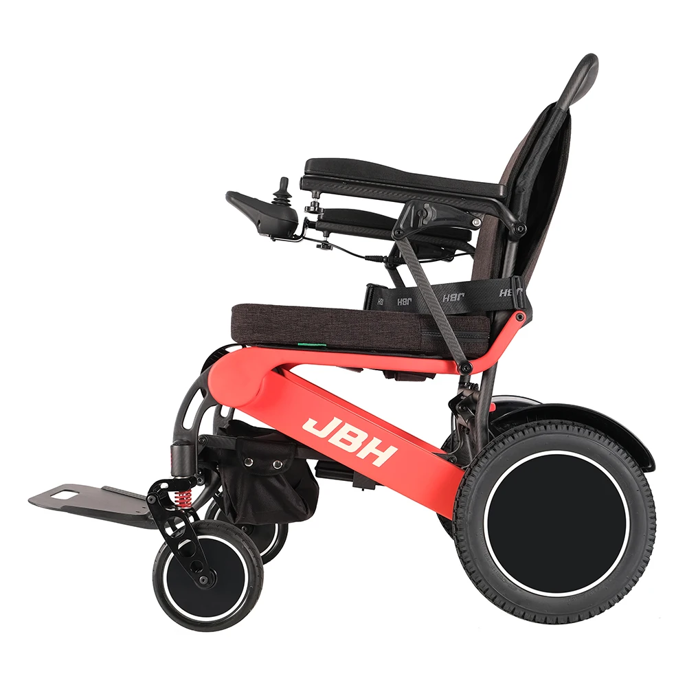 Electric Wheelchair Power Lift up Powerful Dual Motor Motorized Wheelchair Carbon Fiber Carton Package Health Care 24V 2A JBH