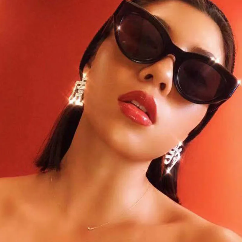 luxury fashion European American INS exaggerated Chinese character dragon tiger leopard full crystal earrings hair clip