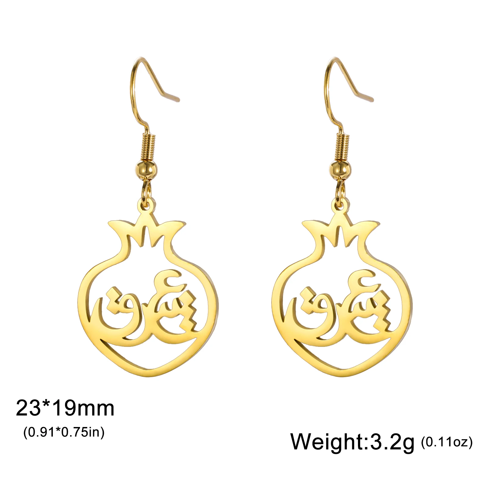 Persian Farsi Iranian Pomegranate Anar Eshgh Love Earrings Women Girls Stainless Steel Jewelry Dangle Earring Christmas Gift