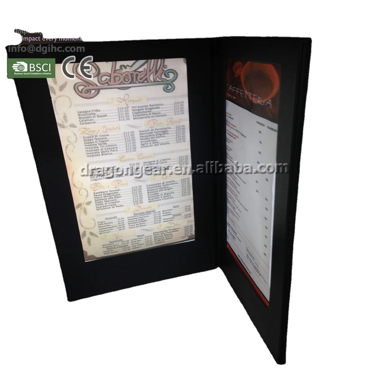 Wholesale Low Price Customized Led Menu Wine Electronic Lighted Menu Folder