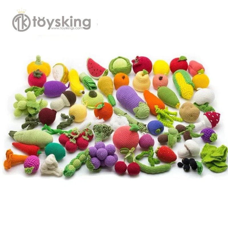 Handmade crochet play food toys baby educational toys knitted pattern amigurumi food crochet fruits vegetables play food toys