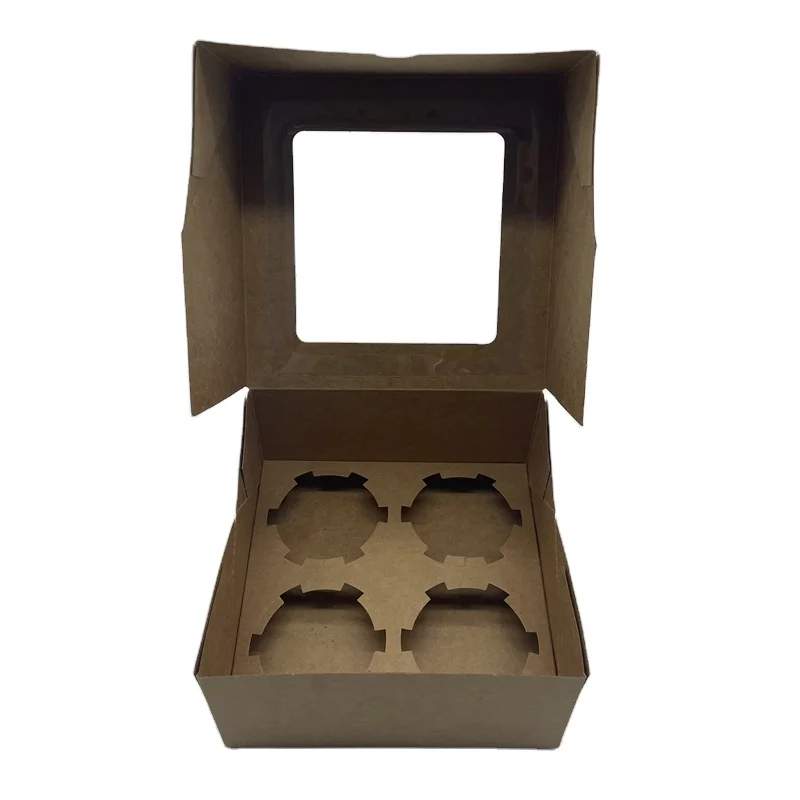 
Hot sell custom cupcake boxes with cup cake windows for bakery boxes 