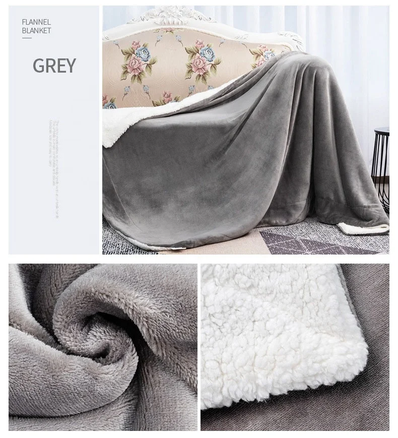 Thick Sherpa Fleece Throw Blanket Winter Warm Keeping Soft Sofa Bed Cover Super Soft Cozy Plush Blanket