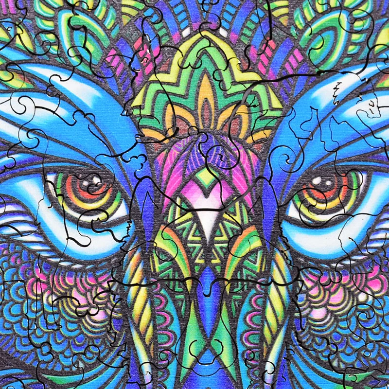 Wholesale puzzle Custom wooden box A4 3D wooden puzzle animal wooden jigsaw puzzle wolf