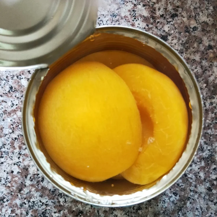 Hot selling snacks preserved canned fruits food slices canned yellow canned peaches
