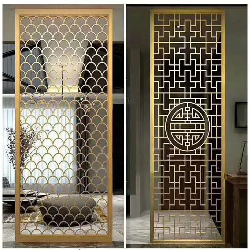 China Luxury Golden Stainless Steel Room Dividers Metal Screens Partition for Iutdoor