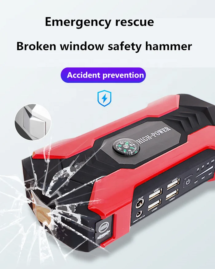 High Power Li-polymer Multi-function 12V Car Power Bank Jumper Starter 99800mAh Portable Jump Starter Jump Start Battery For Car