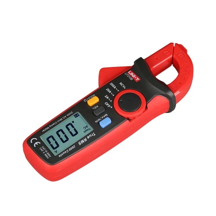 Цифровой мультиметр UT210B с ЖК-дисплеем и подсветкой, мини-клещи, амперметр True RMS 200 А переменного тока, Бесконтактный индикатор напряжения