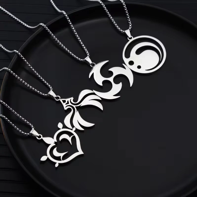 2024 New Fashion Anime Game Genshin Impact Stainless Steel Pendant Necklace Eye of God Element Necklaces