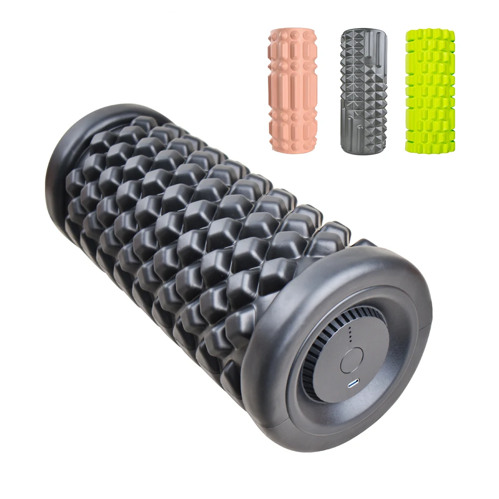 electric 5 speed vibrating wave muscle roller physical therapy back foam rollers for post-exercise muscle recovery