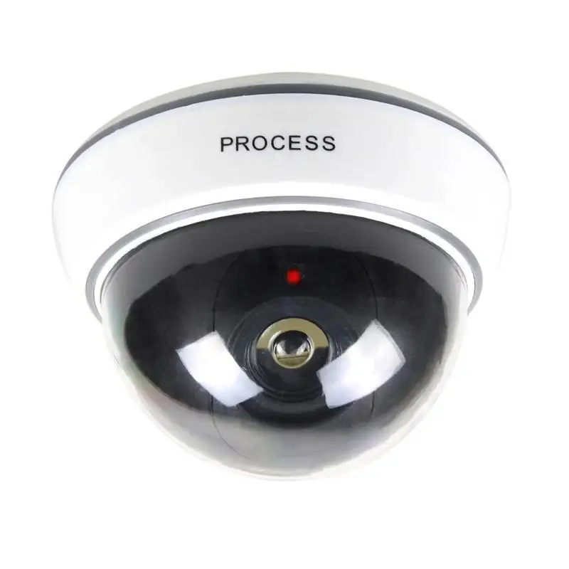 Dummy Dome Camera with Warning Flashing Red LED Light Outdoor Waterproof Security Dummy Camera