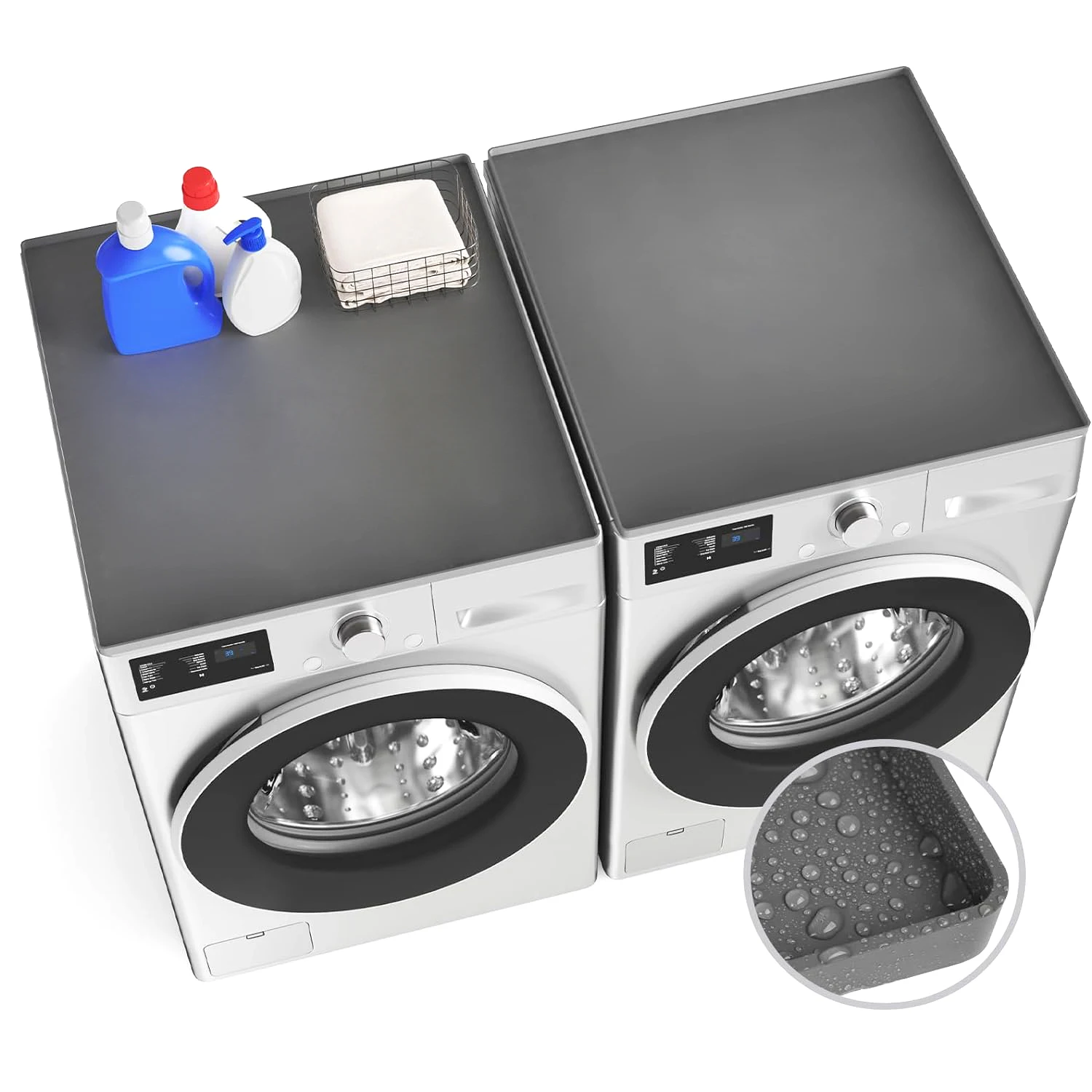 Top Protector Non-Slip Waterproof Rectangle Silicone Washing Machine Cover Dryer Rubber Mat Laundry