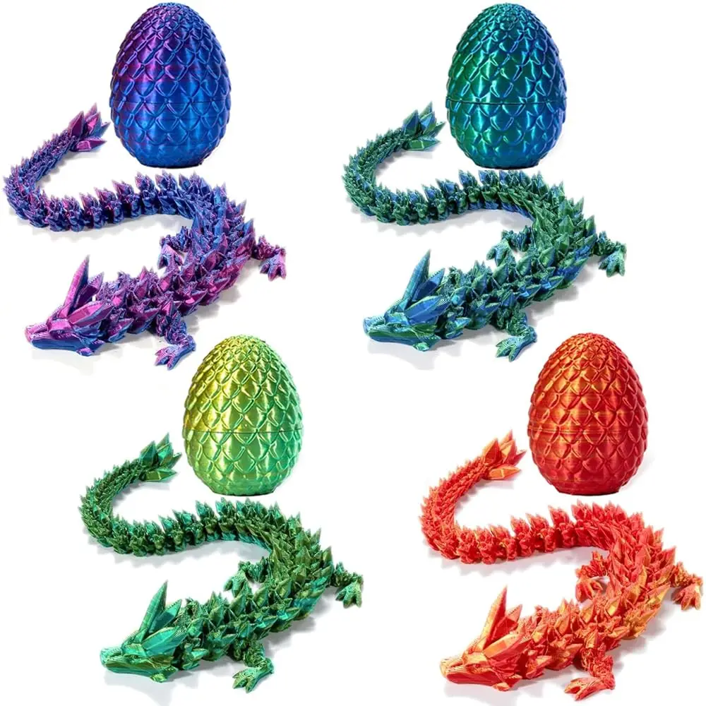 Creative Hot Play 3D Printed Dragon Egg Dinosaur Kid Toy Laser Color Jewel Dragon Decoration