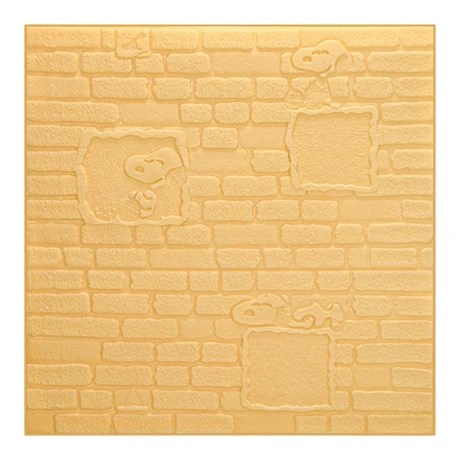 
Light Yellow Popular RUNNING cartoon dog Kids Living Room Self Adhesive XPE Foam 3D Brick Wallpaper kids room 3d wall paper 