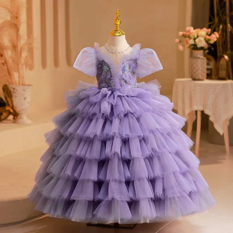 2024 New Arrived Dress Halloween Costumes  Flower Girls Dresses Luxury Princess Party Dress For Girls