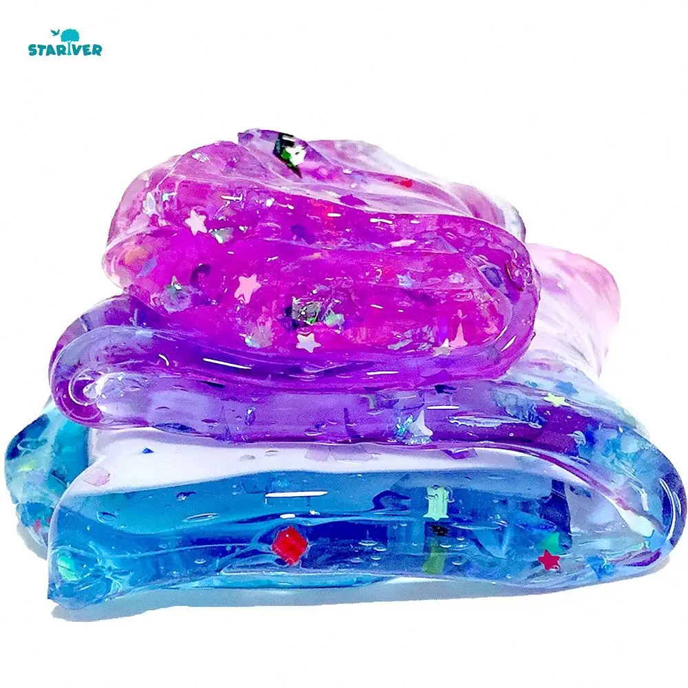 120ml Color Mixing Cotton Crystal Clear Cloud Slime No Boron Sludge Scented Stretchy Squishy Fluffy Floam Putty Soft Clay Toy fo