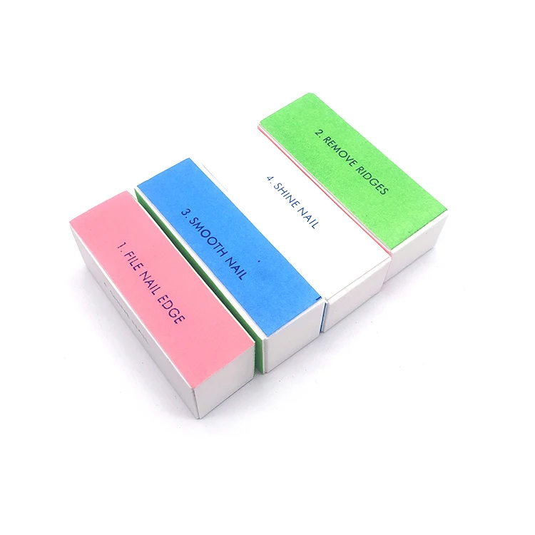  free sample 4 way colourful Prepackaged polish shine nail buffer Hand Care sanding polishing file