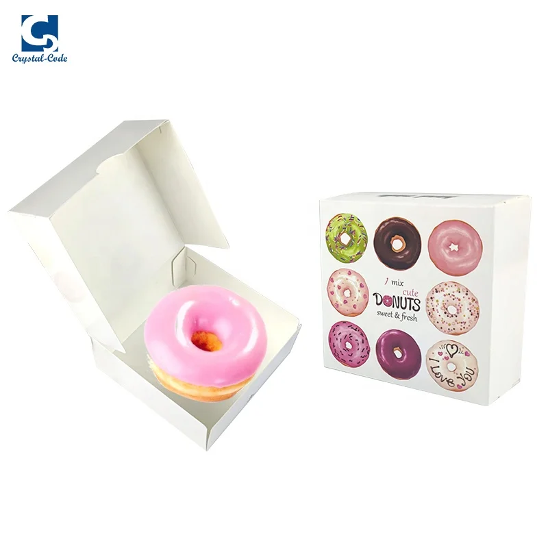 Box Pastry Bakery  Packaging Paper Custom Window Donuts  Gift Windows Clear Lid Macaron Cupcake Size Food Donut Boxes
