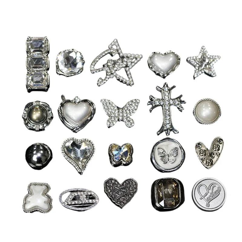Butterfly Five-Pointed Star With Full Crystal Diamond Alloy Planet Love Heart Bear Decoration Buckle Cross Decoration Material