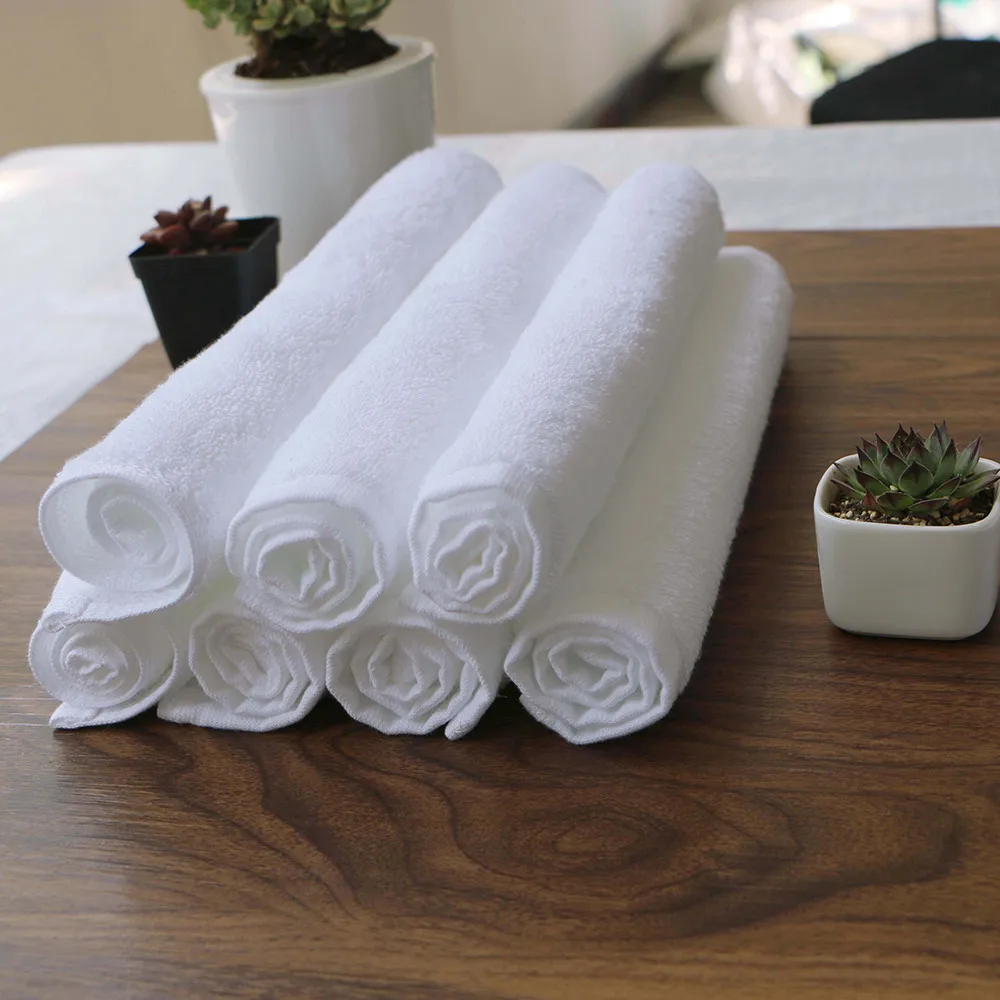 white  color 100% full cotton long terry 16S hotel towel set