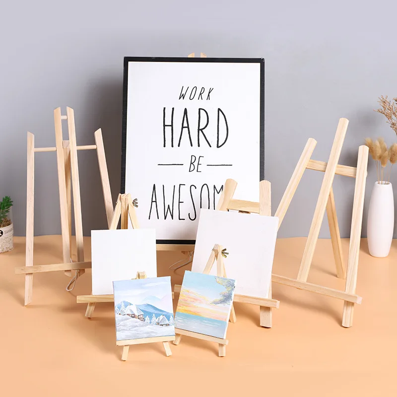 Portable Artist Easel Foldable Wooden Painting Easel Small Pine Wood Art Easel Tabletop Wooden Tripod
