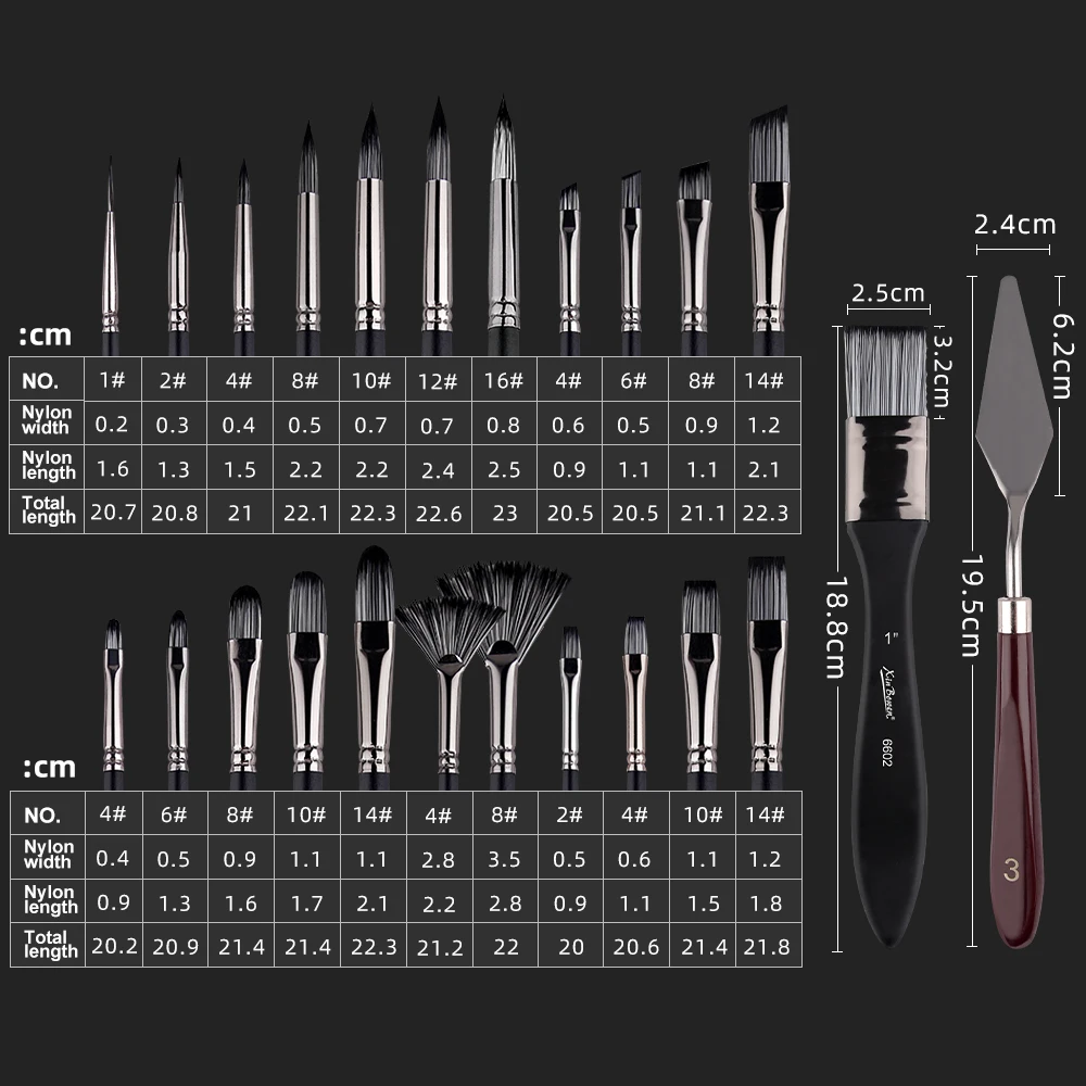 Xin Bowen Fine Gift Paintbrushes With Canvas Bag And Quality Watercolor Oil Painting Artist Brush Set