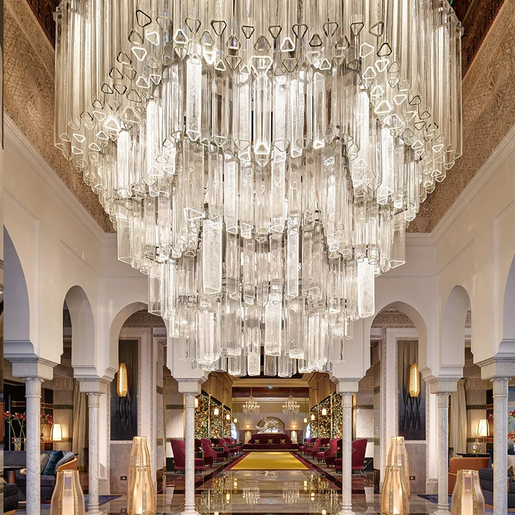 Modern Hospitable Luxury Classic Lighting Design Bespoke Hotel Lobby Crystal Chandelier Lamp