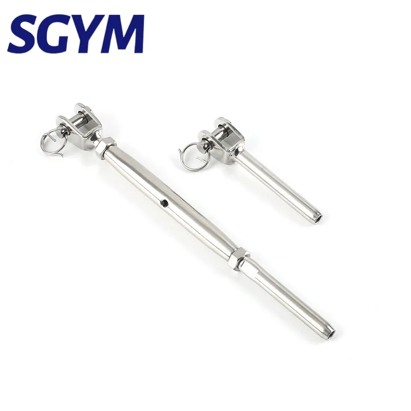 T316 Stainless Steel Wire Cable Railing Closed Body Welded Jaw Hand Turnbuckle Swage Stud Terminals