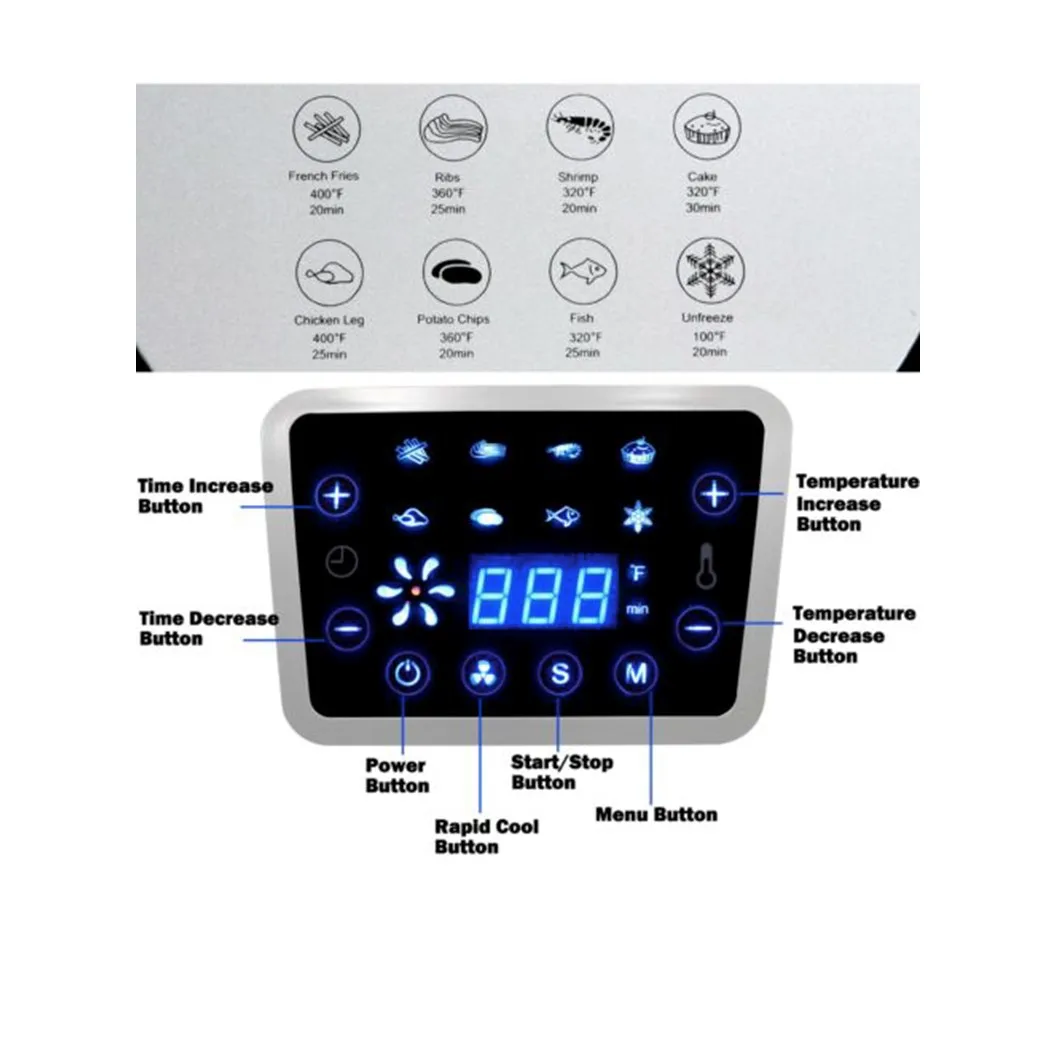 Family Size Air Fryer 5.5L 7 in 1 Digital Air fryer Recipe Books Upgraded Full Touch Screen 1800W air fryer