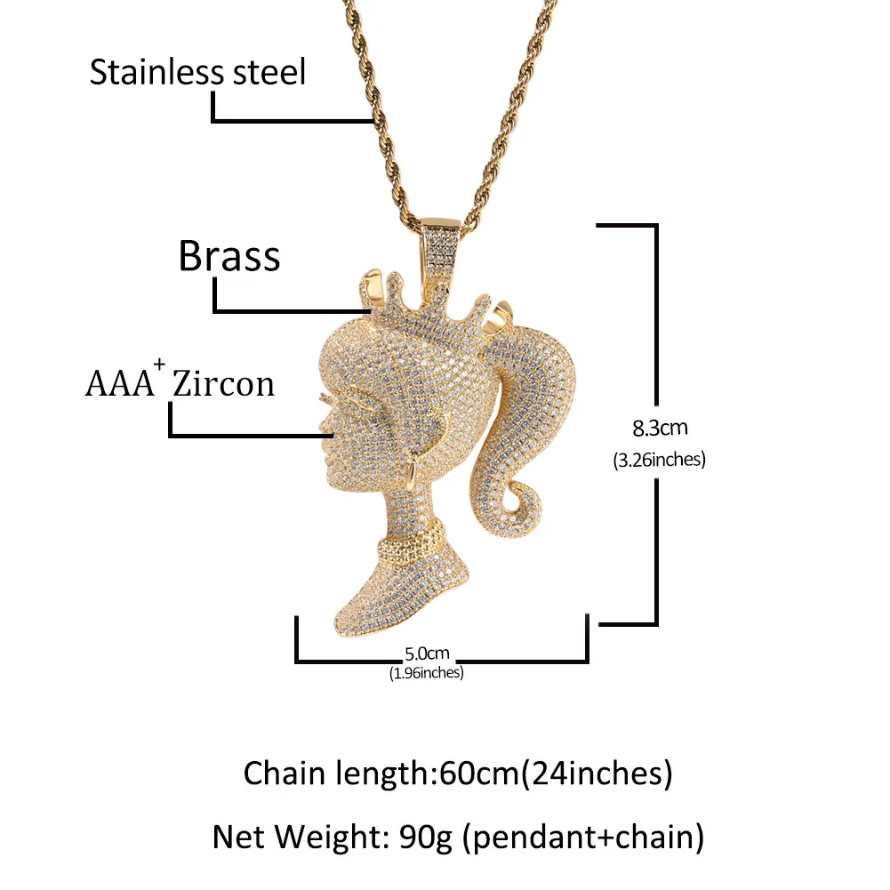 Europe New Crown pendant necklace copper inlaid zircon niche pendant trendy all-matching accessories wholesale