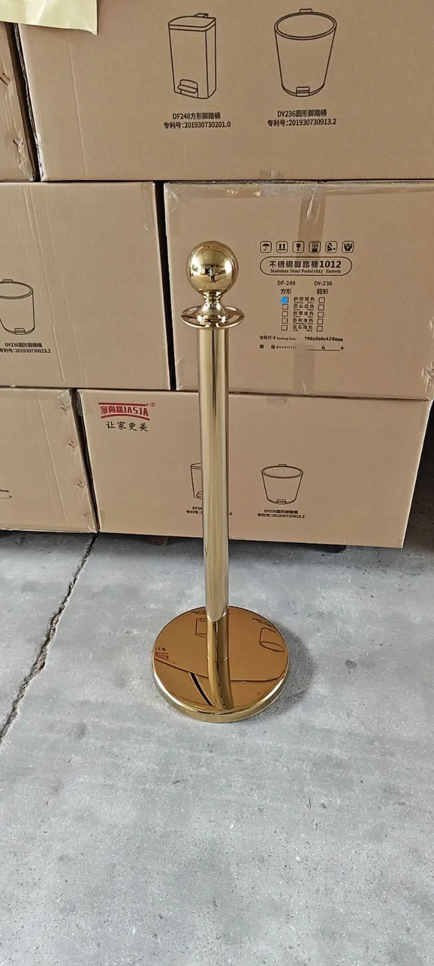 Factory Queue Stand Barrier Chrome Gold Rope Stainless Pole Stanchion