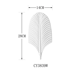 Gold luxury modern white porcelain leaf shape hanging ceramic wall art decor medallion other home decor accessories