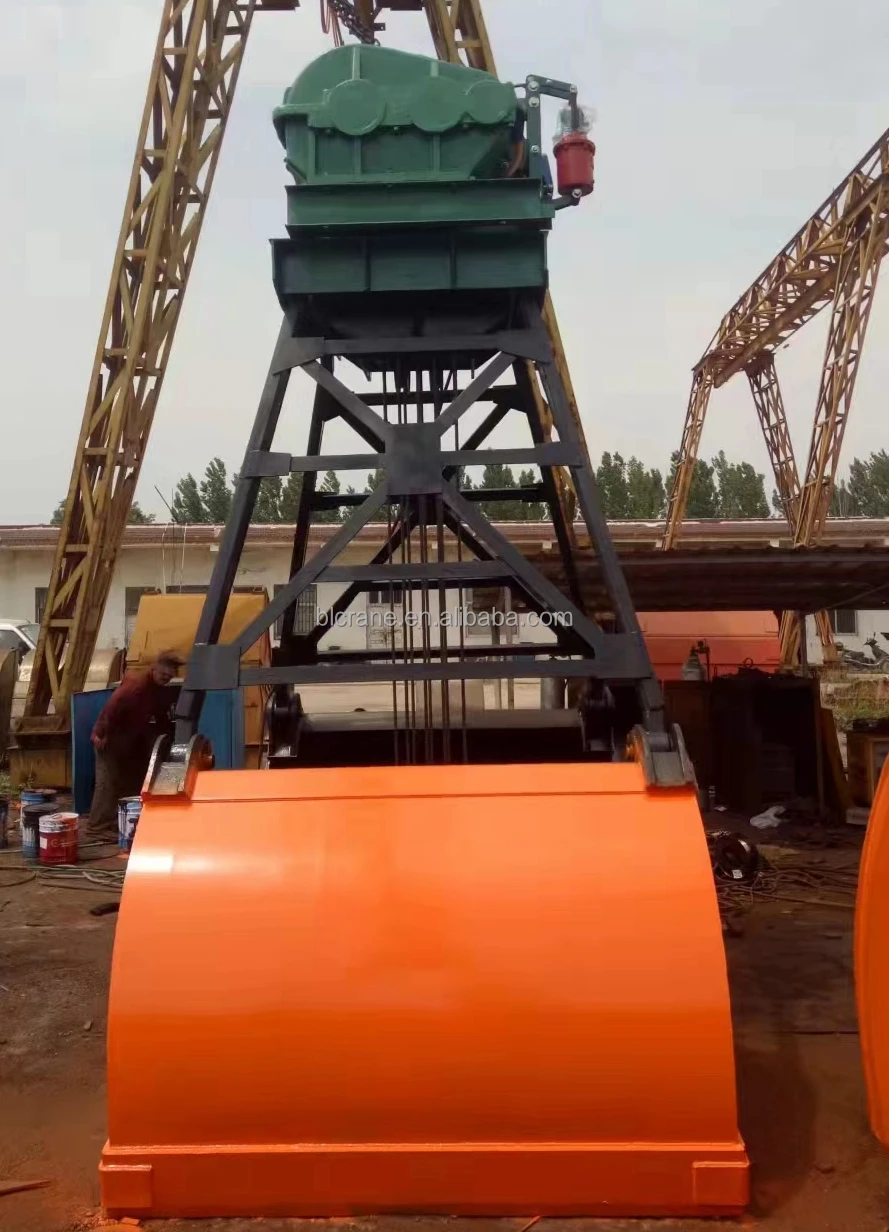 Waste treatment plant single beam double beam lifting supporting loose sand and domestic waste coal grabbing 4 rope grab bucket