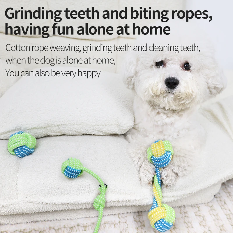 Factory Wholesale Custom Logo Cotton Rope Interactive Pet Bite Toy Dog Chew Toy