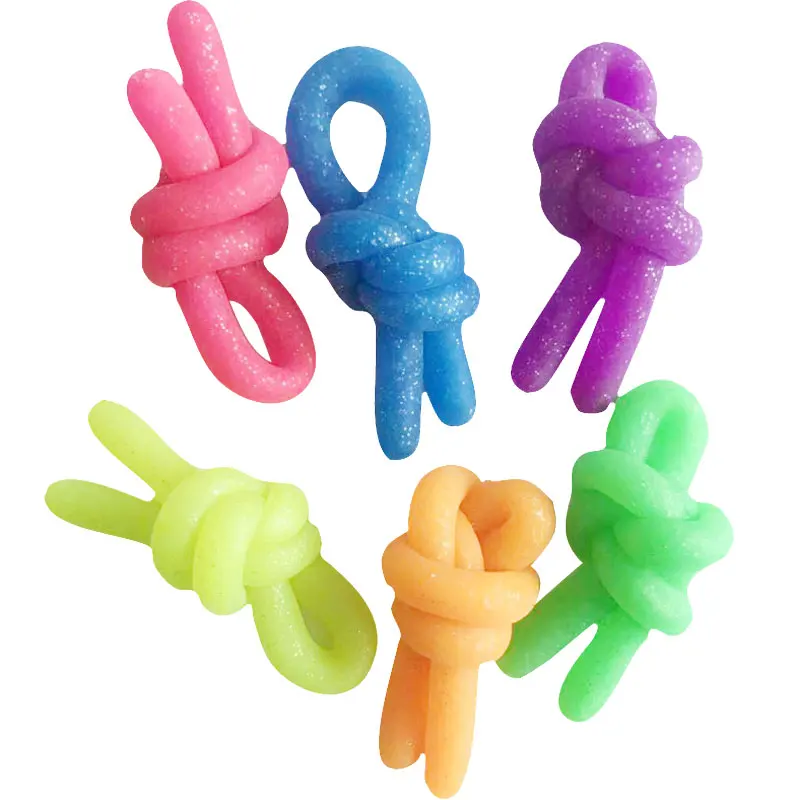 28cm  TPR  Noodles with glitter super anti stress stretchy toys for kids and adule