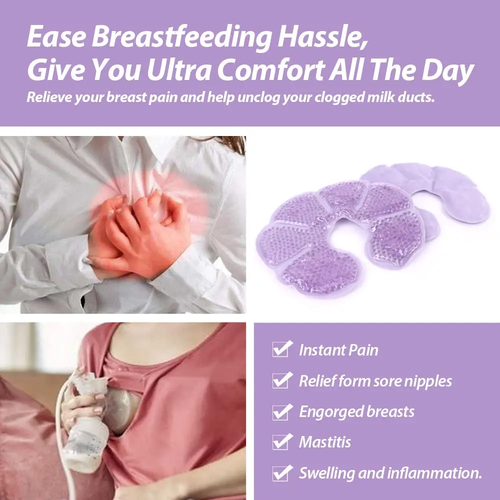 Breast Therapy Pads Breast Ice Pack Reusable Hot and Cold Therapy Breastfeeding Gel Pads