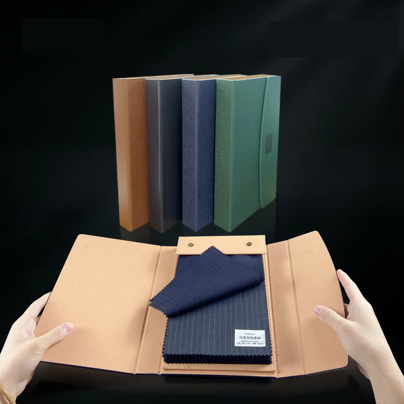 Supplier Custom Logo Colorful Textile Fabric Swatches Sample Cardboard Display Sample Book Header Cards