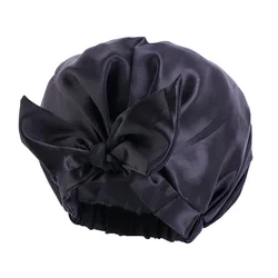 high quality fashion sexy satin waterproof bath reusable double layer shower cap braids hair bonnet wholesale for women
