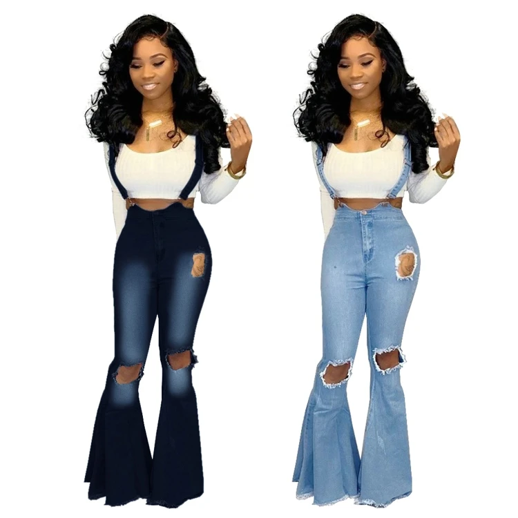 
KEYIDI hot sale ladies wide leg pants women loose denim jeans 